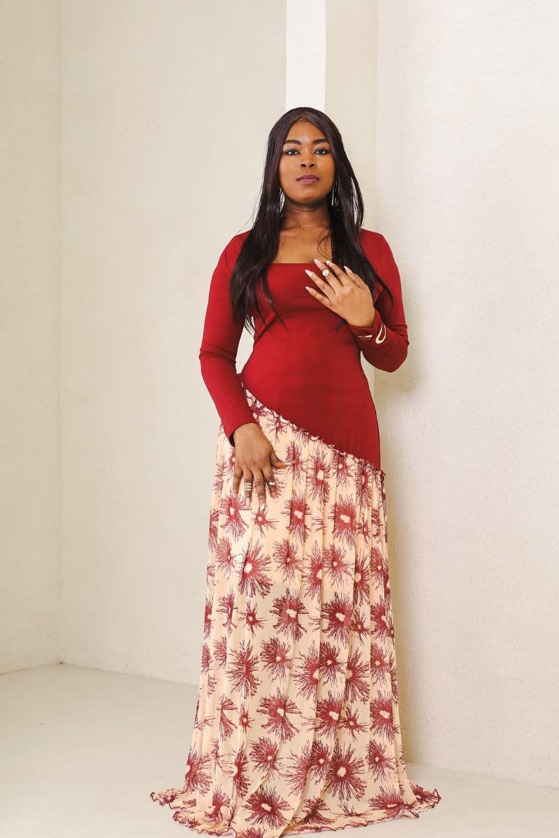 MALONA UNTAMED CONTRAST DRESS